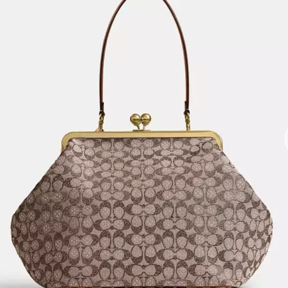 Coach Kisslock Bag Large Crystal Jacquard